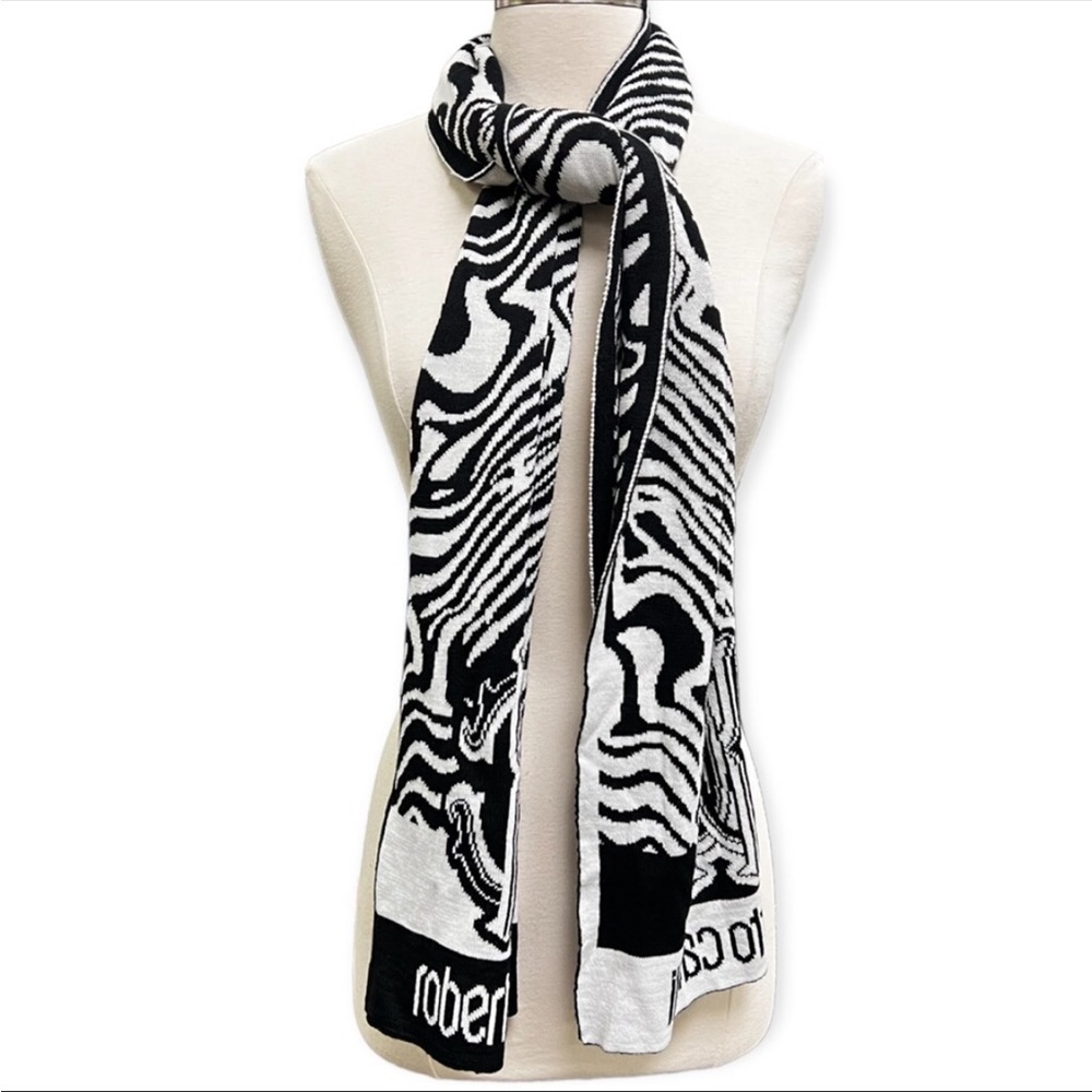 NWT Roberto Cavalli Wool Blend Animal Print Scarf 🦓
